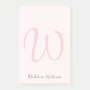 Post-it® Monogramme rose rose rose moderne minimaliste fémi