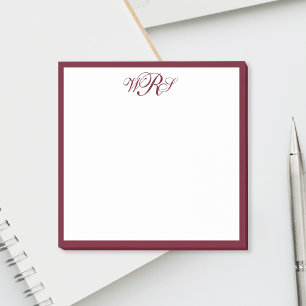 Post-it® Monogramme Rouge Bourgogne Classique