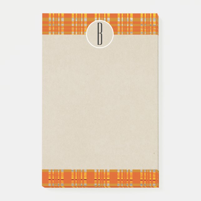 Post-it® Monogramme rustique Brown et plaqué orange (Devant)
