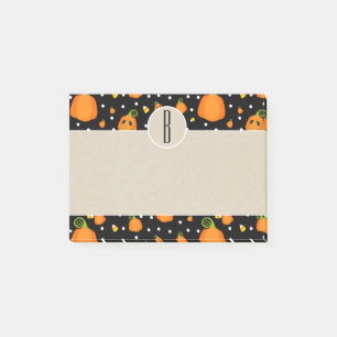 Post-it® Monogramme rustique Citrouille Kraft Halloween