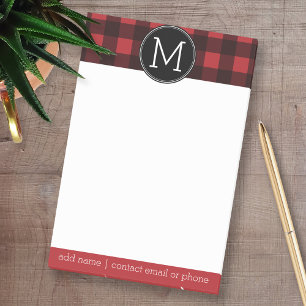Post-it® Monogramme rustique de motif de plaid de Buffalo