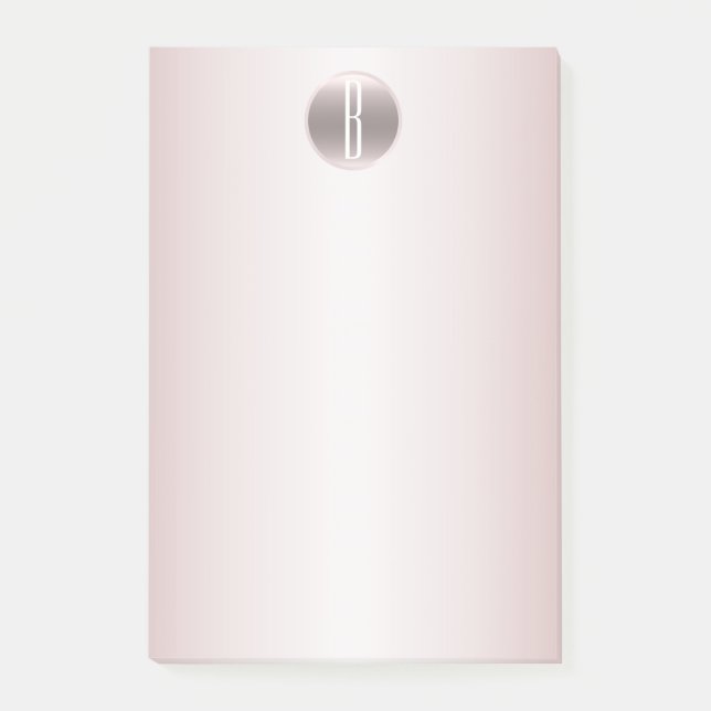 Post-it® Monogramme rustique rose pâle et brillant (Devant)