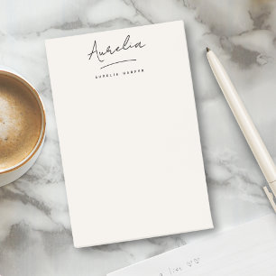 Post-it® Monogramme Signature Simple Moderne Ivoire Féminin