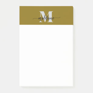 Post-it® Monogramme Silver Black Gold couleur personnelle