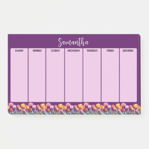 Post-it® Monogramme Tulipes Fleurs de printemps colorées et