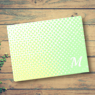 Post-it® monogramme vert et jaune pastel dégradé à deux ton