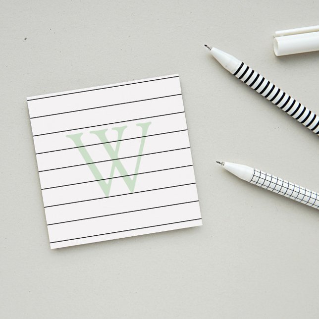 Post-it® Monogramme vert pâle (Créateur téléchargé)