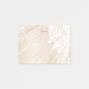 Post-it® Monographie d'or rose palmier tropical