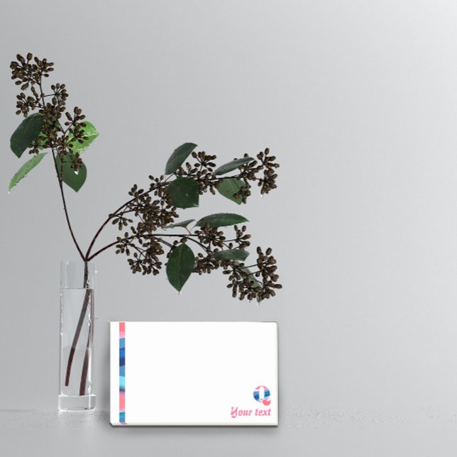 Post-it® Monographie initiale Q corail bleu dégradé Notes (Créateur téléchargé)