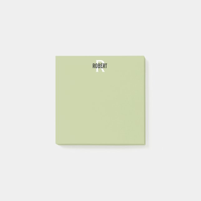Post-it® Monographie verte de sauge moderne post-it notes (Devant)