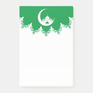 Post-it® Mosquée blanche en Crescent Moon Ramadan