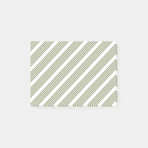 Post-it® Motif à cinq bandes vert et blanc olive
