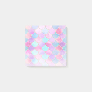 Post-it® Motif à échelle de sirène rose, violet et aqua