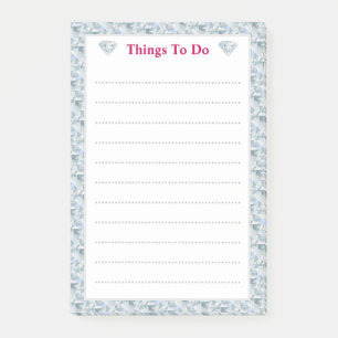 Post-it® Motif abstrait de diamant élégant ligné