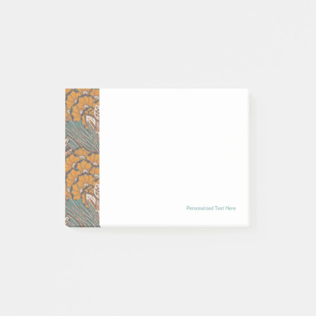 Post-it® Motif abstrait de plume de paon (Devant)