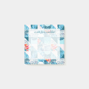 Post-it® Motif Abstrait géométrique Turquoise tropical