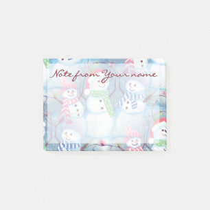 Post-it® Motif Amusant de Bonhommes de Neige de Fête Person