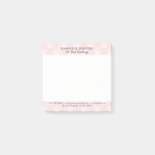 Post-it® Motif Art Déco Élégant En Rose & Blanc