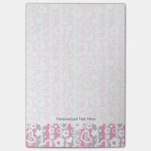 Post-it® Motif avec des coeurs et des fleurs