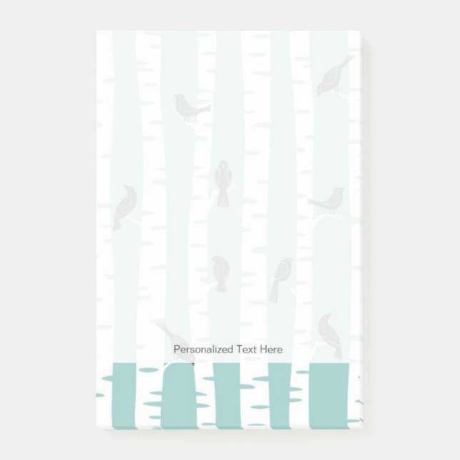 Post-it® Motif avec des oiseaux et des arbres (Devant)