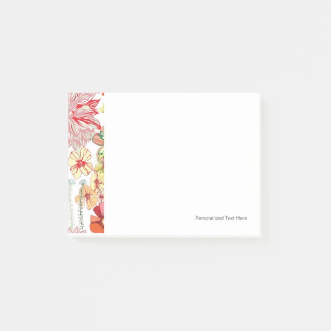 Post-it® Motif avec fleurs rouges (Devant)
