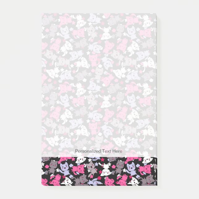 Post-it® motif avec les chats mignons 3 de griffonnage de (Devant)