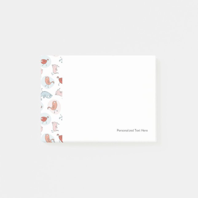 Post-it® motif avec oiseaux de caricature (Devant)