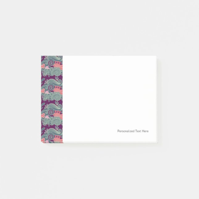 Post-it® Motif Avec Poisson Et Vague Violette (Devant)