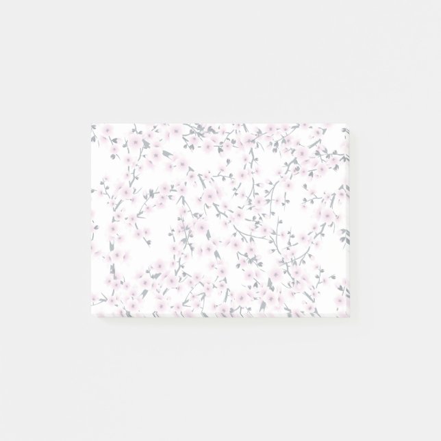 Post-it® Motif blanc rose Fleurs de cerisiers (Devant)