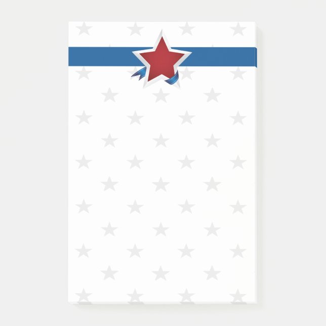 Post-it® Motif blanc rouge et bleu américain (Devant)