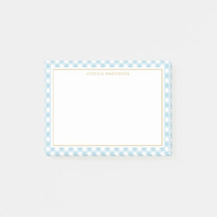 Post-it® Motif Bleu Clair Et Blanc En vichy