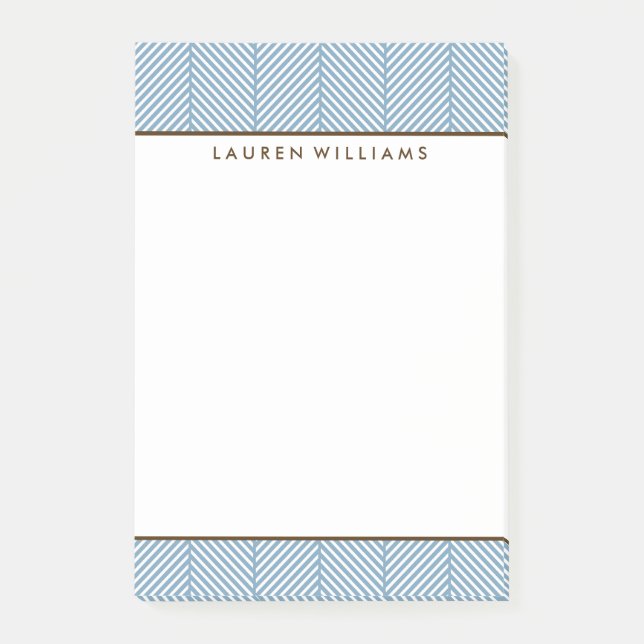 Post-it® Motif bleu clair Herringbone (Devant)