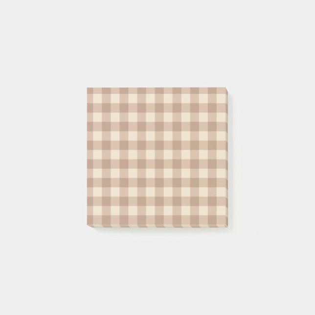 Post-it® Motif Brown et blanc En vichy  (Devant)
