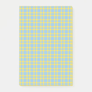 Post-it® Motif carreaux bleu jaune