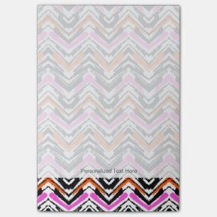 Post-it® Motif Chevron De Main Noire, Orange Et Rose