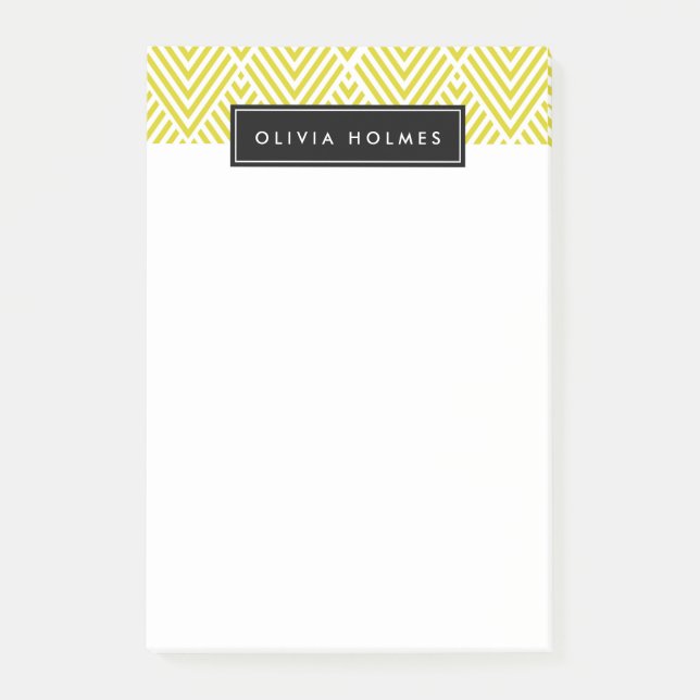 Post-it® Motif Chevron jaune et noir (Devant)