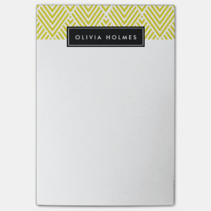 Post-it® Motif Chevron jaune et noir