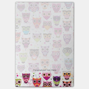 Post-it® Motif coloré de hibou pour des enfants