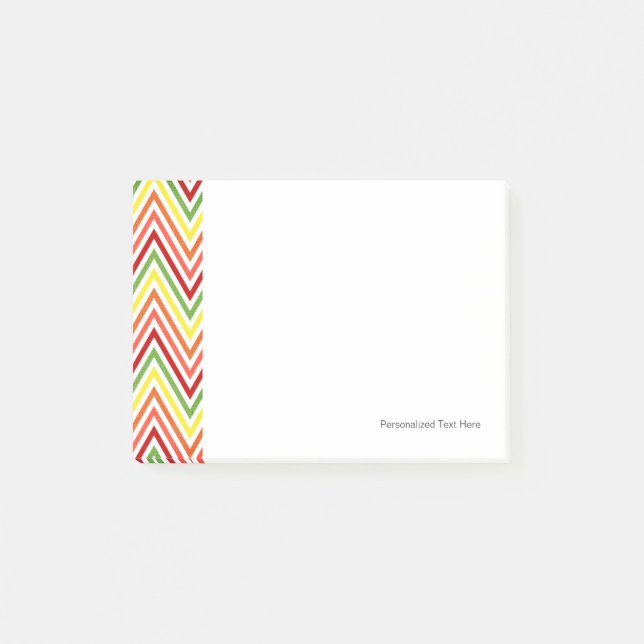 Post-it® Motif coloré de Zigzag Chevron (Devant)