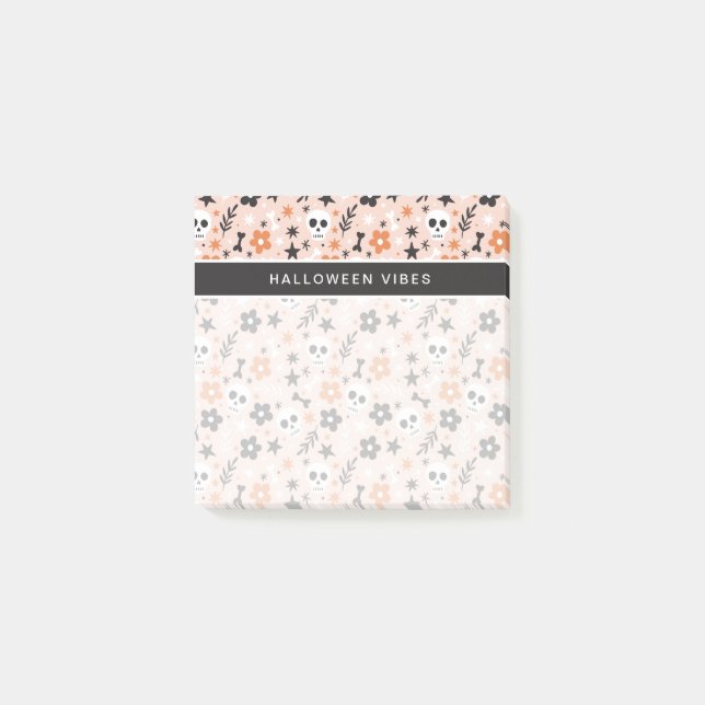 Post-it® Motif crâne de fleurs (Devant)