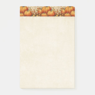 Post-it® Motif d'automne rustique Citrouille orange