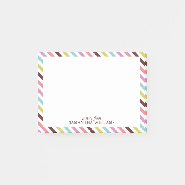 Post-it® Motif de bandes colorées (Devant)