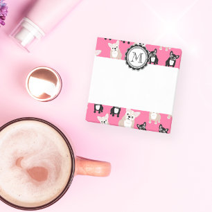 Post-it® Motif de Bulldog français rose mou