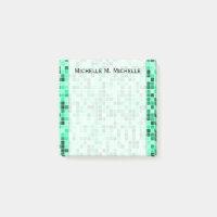 Motif de carrés carrelé par vert + Note nommée