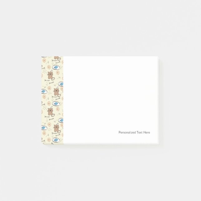 Post-it® motif de chat et de poissons (Devant)
