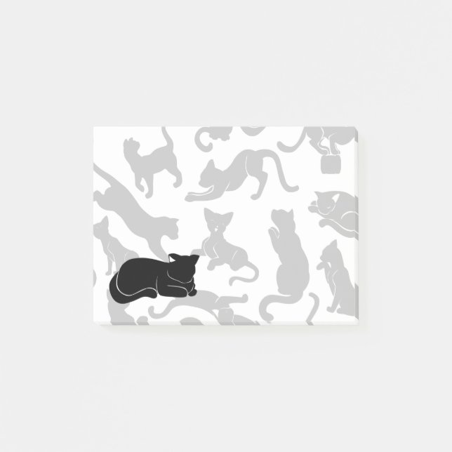 Post-it® Motif de chat noir (Devant)