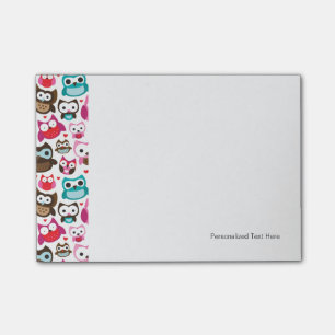 Post-it® motif de chouette coloré