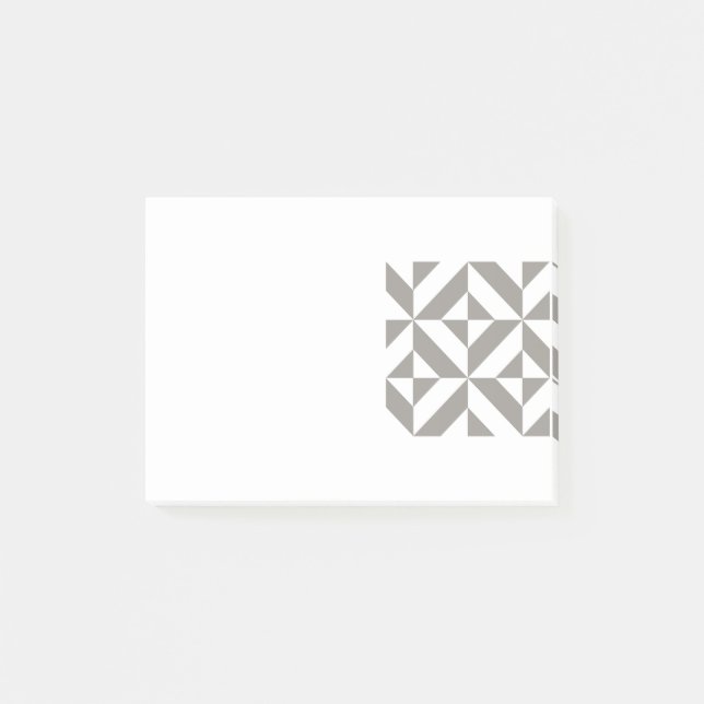 Post-it® Motif de cube géométrique gris argenté (Devant)