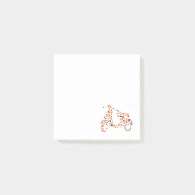 Post-it® Motif de fleurs de scooter moteur (Devant)