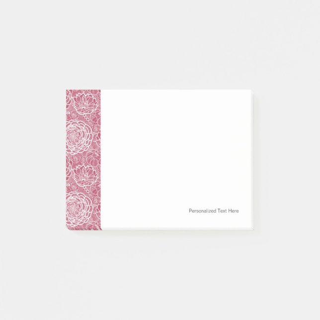 Post-it® motif de fleurs en dentelle bleue (Devant)